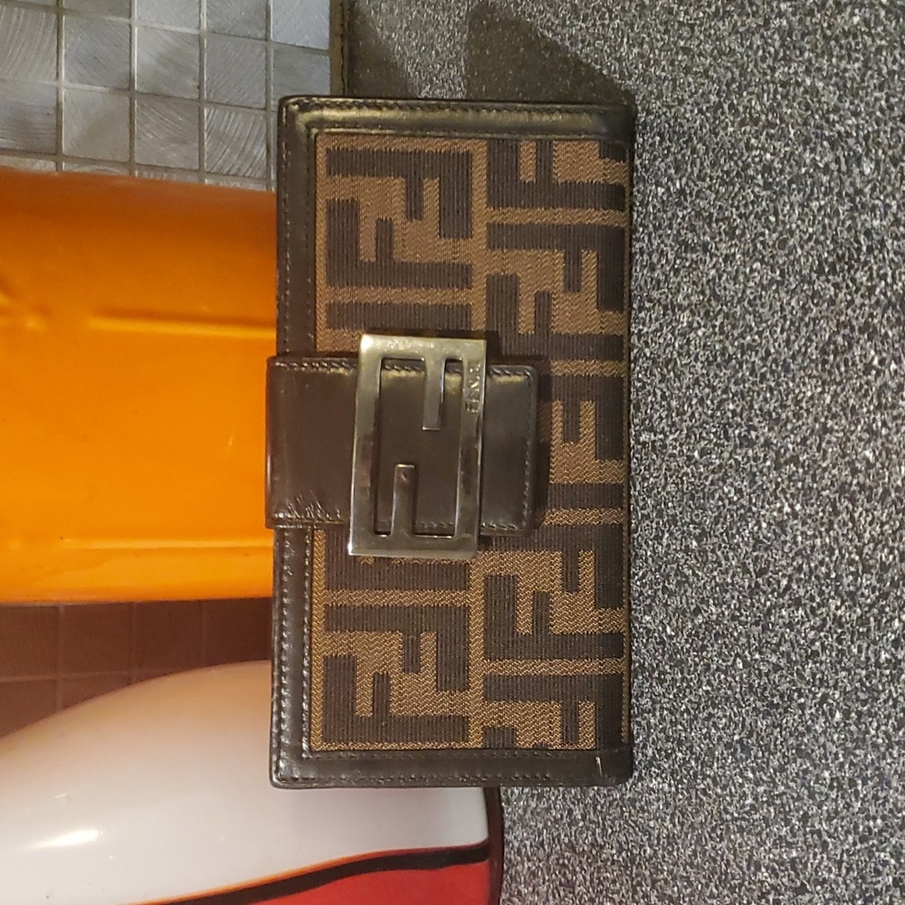 Fendi Zucca Monogram Flap Long Wallet
